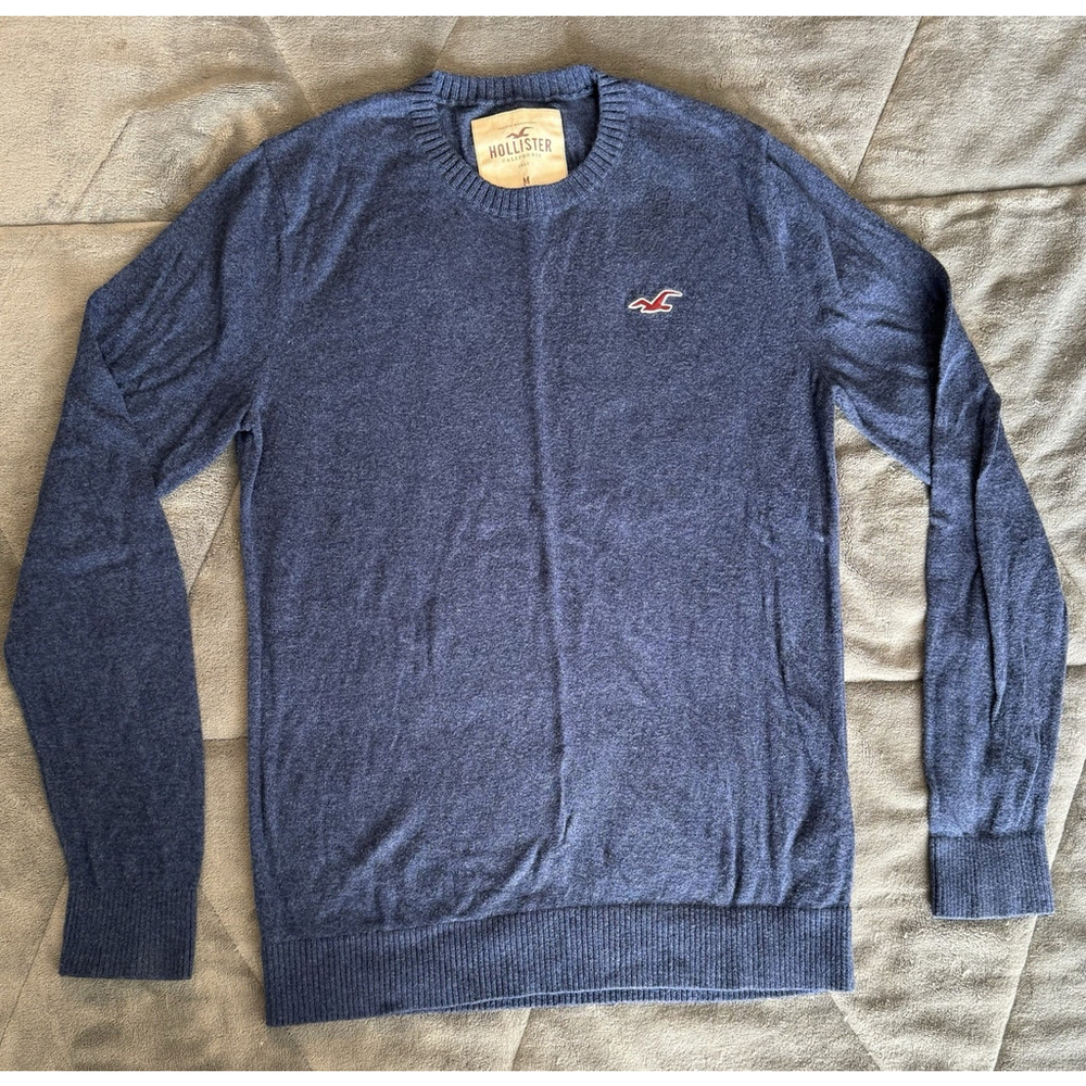Hollister Pullover Crew Neck Lightweight Sweater Blue Mens Medium